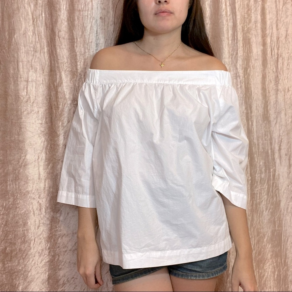 Madewell White Off The Shoulder Top